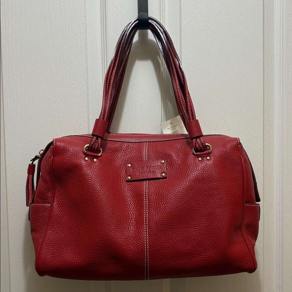 New with Tags, Elegant Kate Spade Red Leather Handbag